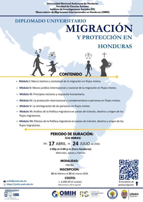 Afiche Diplomado MigracionProteccionHn2026